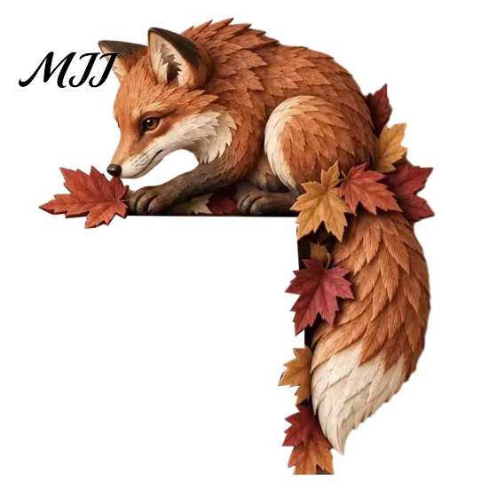 Christmas Classroom Decoration Woodland Chipmunk Door Topper, Resin Tree Hollow Corner Decor with Oak Festive Wooden Ornament Leaves, Cute Forest