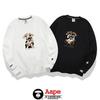 A Bathing Ape Unisex Crew Neck Pullover Sweatshirt - Pure Cotton, Long Sleeve, Versatile Streetwear Trend