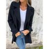 2025 Autumn Winter New Women's Wool Blend Coat Casual Loose Lapel Fake Pocket Cardigan for Europe America