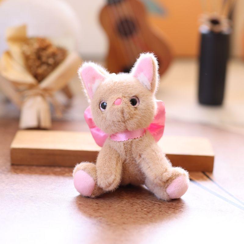 

Plush Cat Bowknot Doll Pendant With Soft Material For Kids Room Decor And Gifts Light Brown