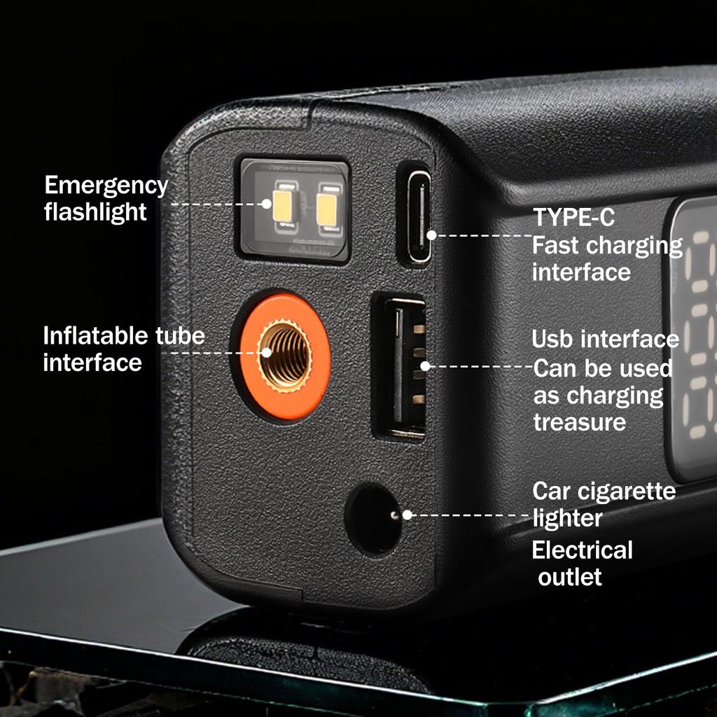 Tire Inflator Portable Compressor, Car Tire With Digital Pressure Gauge, Rechargeable Battery,for Car, SUV, Motorcycle,Ball
