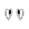 925 Silver Love Heart Hoop Earrings Women Zircon Circle Fine Jewelry Gift Accessories Simple Elegant Design