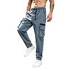 Men's Full Length Cargo Pants Straight Leg Loose Fit with Multiple Pockets for Casual Everyday Wear