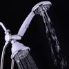 Designer 2-Tone Showerhead Handheld Combo 30-Setting Dual Spray Chrome White Easy Installation High Power Precision