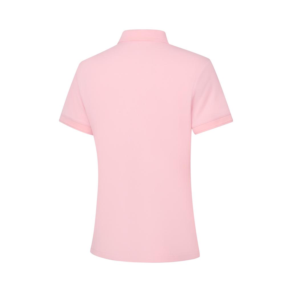 Li Ning Solid Color Pullover Sports Polo Shirt Women Tops Light-Pink APLU198-7