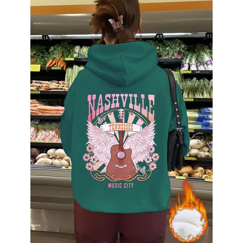 NASHVILLE Casual Long-Sleeve Loose Sweatshirt Hoodie