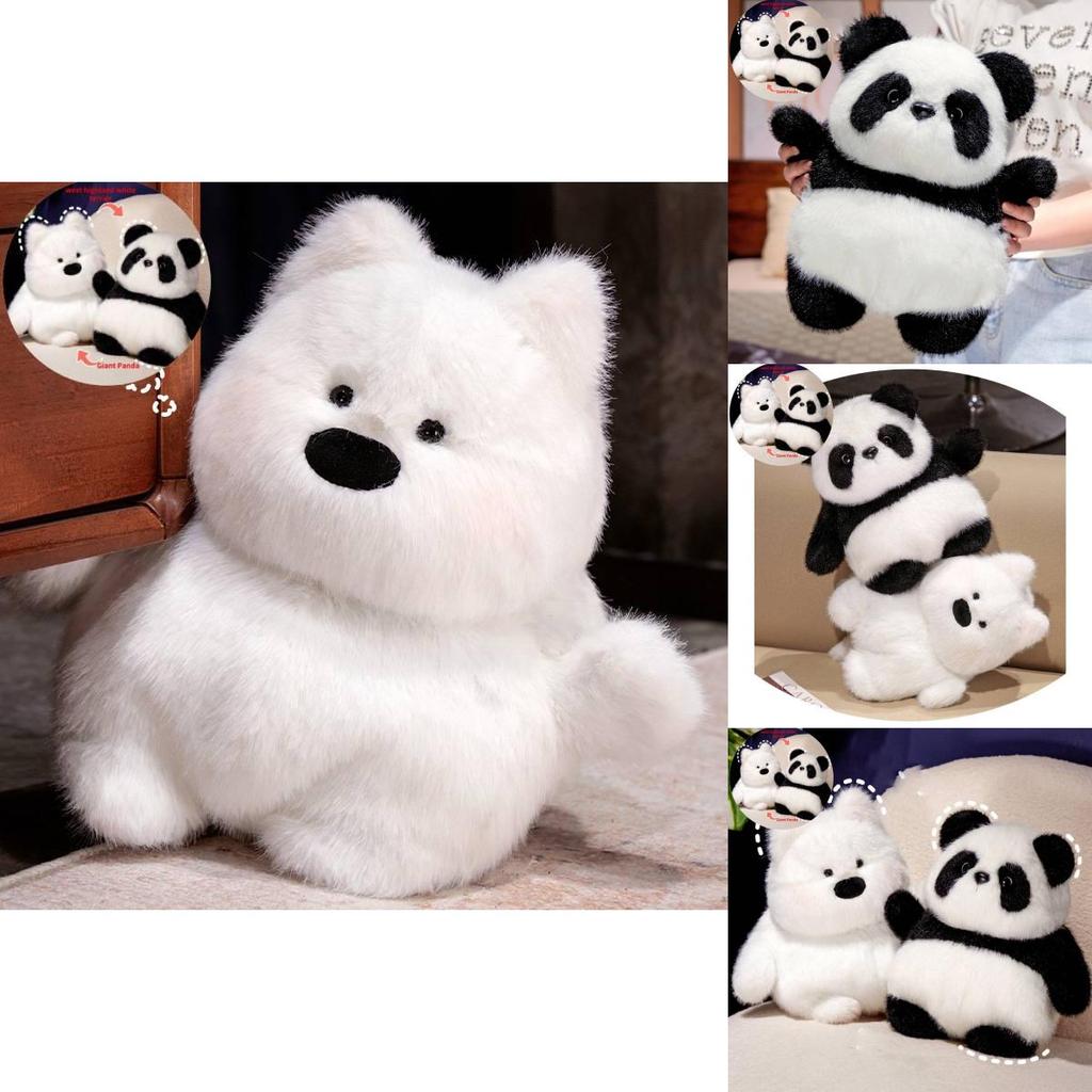 Adorable Reversible West Highland White Terrier Panda Plush Toy For Kids Birthday Gifts