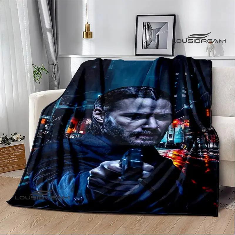 Film John Wick bedruckte Decke Picknickdecke Warme Decke Weich und bequem Heimreise Decke Bettwäsche Geburtstagsgeschenk