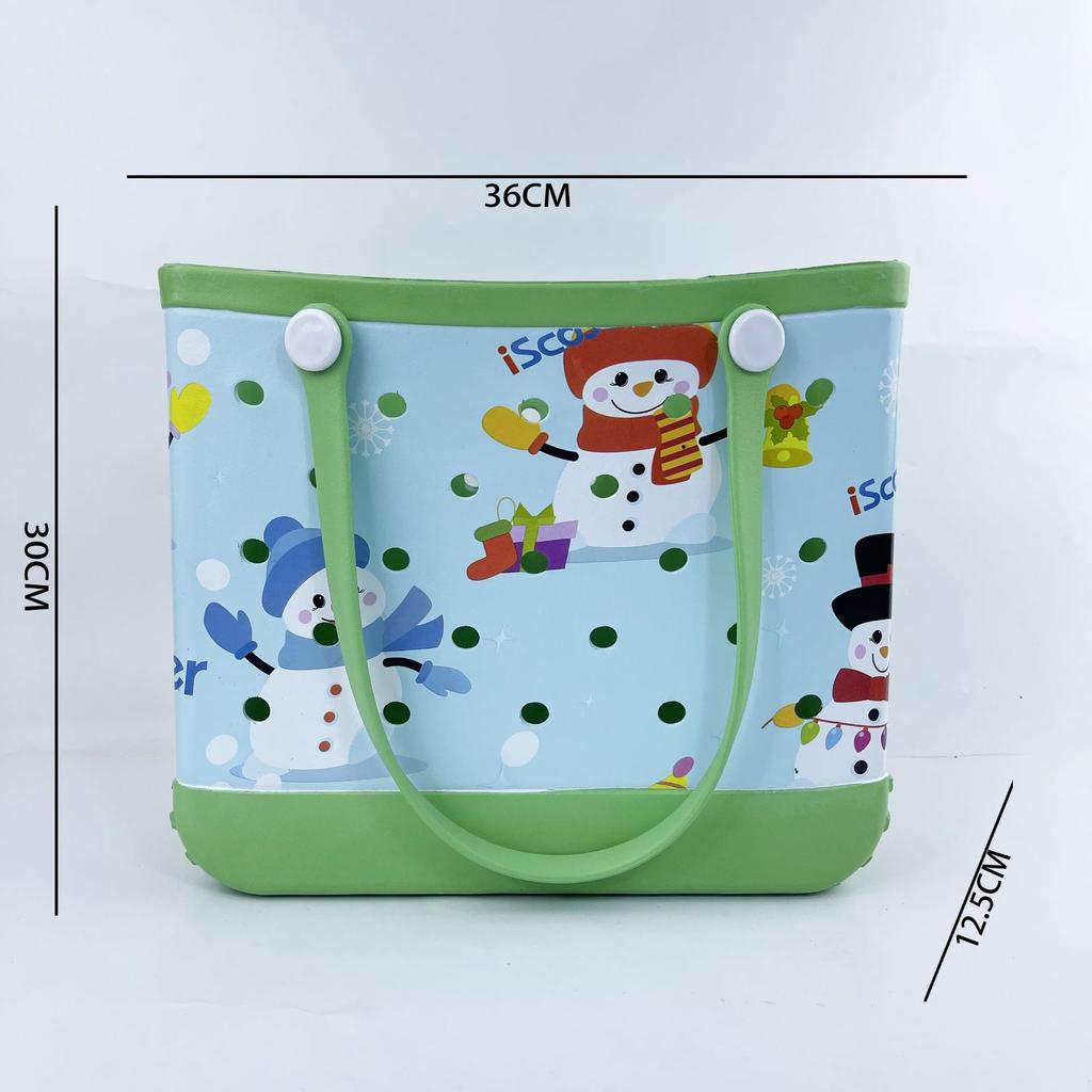 Waterproof and Wear-resistant Swimming Beach Bag EVA Hole Bag Ultra Light Travel Storage Bag Soft and Large Capacity Christmas