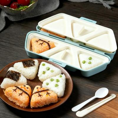 6-in-1 Triangle Rice Ball Mold Bento Box And Sushi Maker Dishwasher Safe Lunch Container for Onigiri Sushi Seaweed Rice Balls
