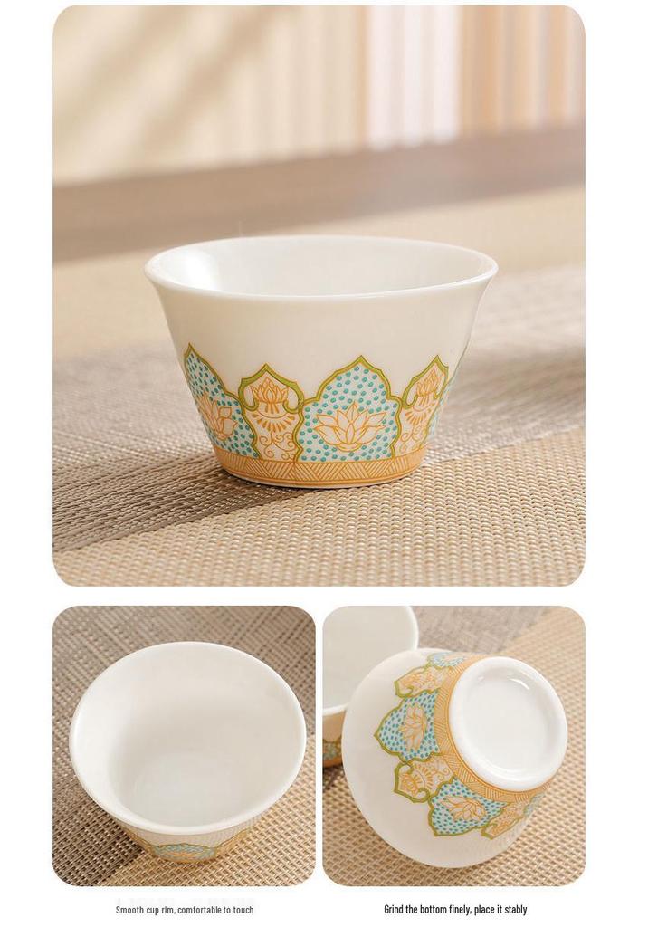 Portable Ceramic Gaiwan Tea Set - Customizable Chinese Style for Outdoor Camping, Business Souvenir with Logo.