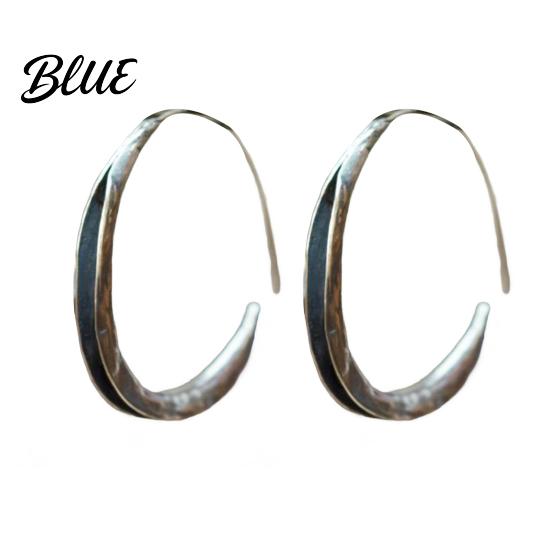 Stud Earrings 1 Pair Women Hoop Large Circle Shape Slim