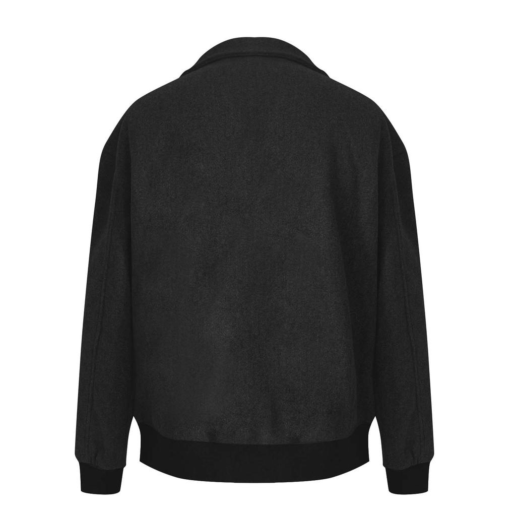 Men's Solid Color Lapel Woolen Coat Casual Slim Fit British Style Jacket