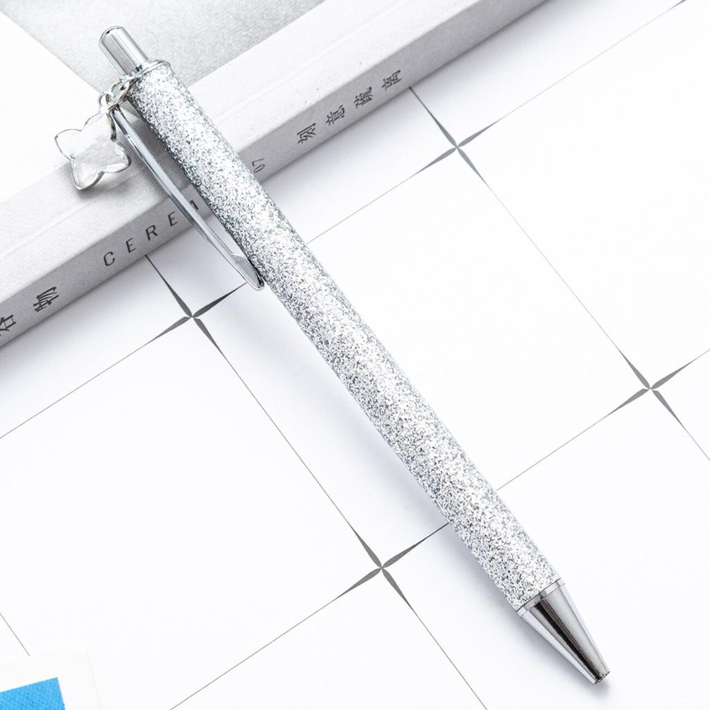 1Pcs 1.0 Mm Crystal Rainbow Pendant Ball Pen Luxury Metal Rod Ballpoint Pen Stationery Ballpen Office School Supplies