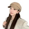Vintage British woolen hat Children's wide brim shows small face Breathable octagonal hat Fashion versatile painter hat Newsboy hat