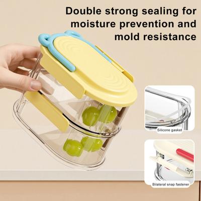 3/4/5Pcs Sealed Jar Stacked Spice Storage Box Set Compact Design Clear Spice Storage Bins Spice Drawer Organizer