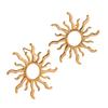 1 Pair Exaggerated Stud Earrings for Women, Sunflower Shape Zinc Alloy Ear Studs, Retro Style Lightweight Earrings for Jewelry