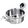 Cage Cats Water Food Dispenser Bowl for Small Animals Rabbit Stainless Steel for Pets Cage Mount Hanging Bowls