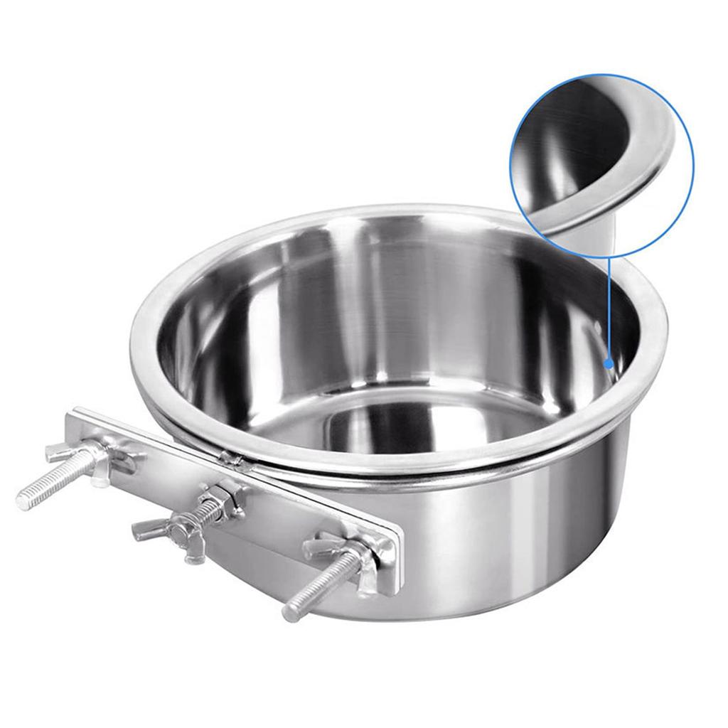 Cage Cats Water Food Dispenser Bowl for Small Animals Rabbit Stainless Steel for Pets Cage Mount Hanging Bowls