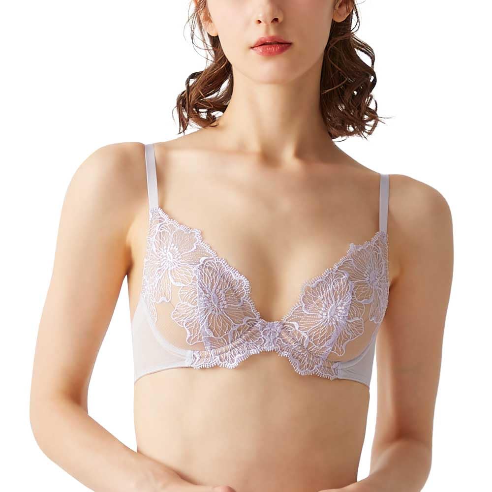 

Gunze Wired Lace Lightweight and Sheer Tuche White D65 Bra, Bra, Comfortable, Bra, JB3025H, Women s, Sax,