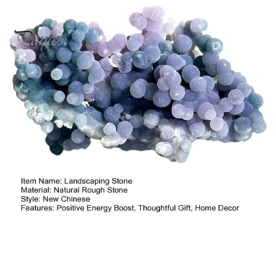 Smooth Polished Rocks Natural Grape Agate Crystal Cluster, Mineral Gemstone, Stone Landscaping for Aquarium Terrarium Decor, Unique Gift Collectors