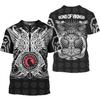 Summer Round Neck 3D Viking Tattoo Print Top Fashionable Casual Short Sleeved Men's T-shirts