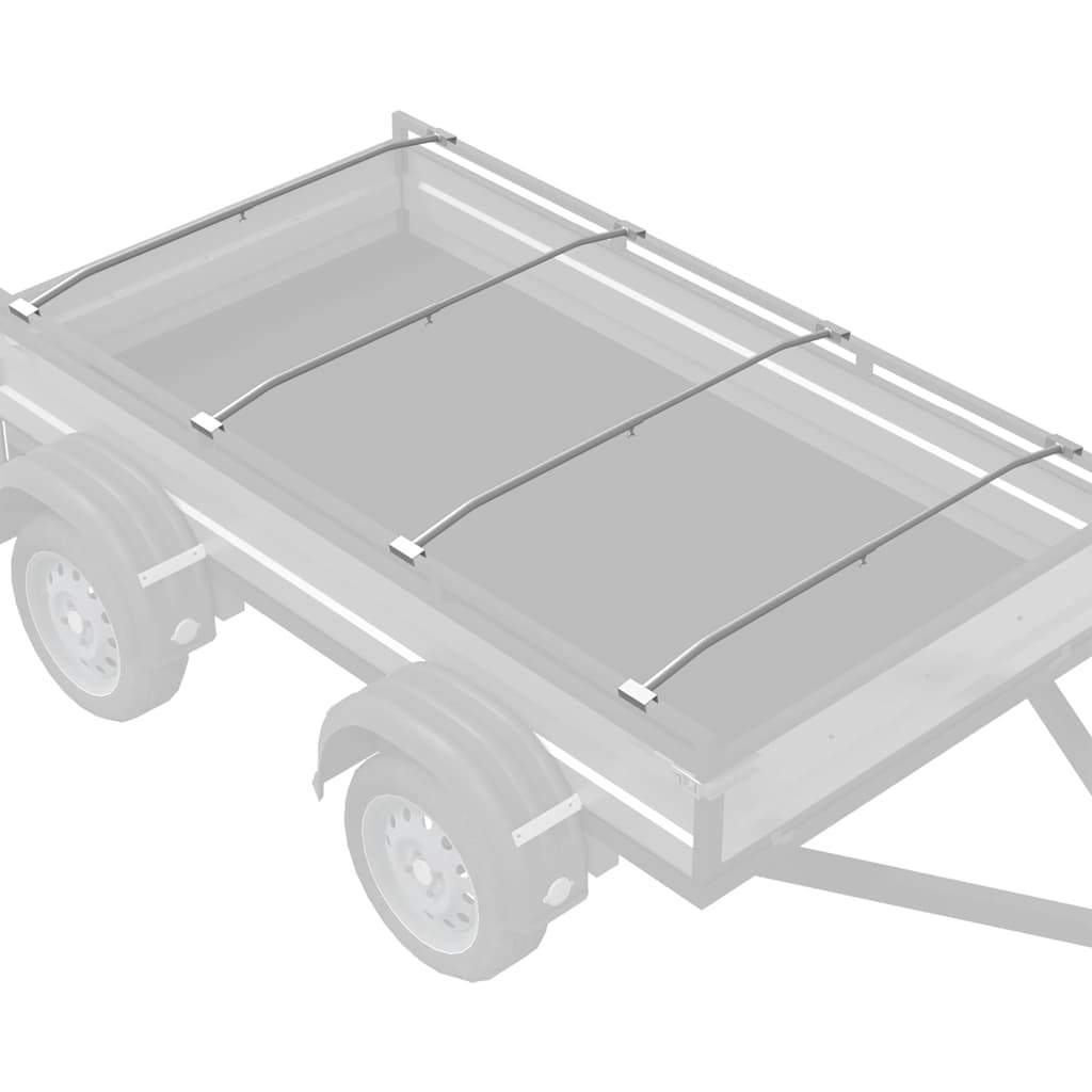 Anhänger Flachplane Halter 4 Stück Silber 100 145 cm Aluminium