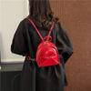 Cute Bow Solid Zipper  Pu Backpack Women'S Simple Waterproof Bag Large Capacity Travel Backpack Girly Student School Bags