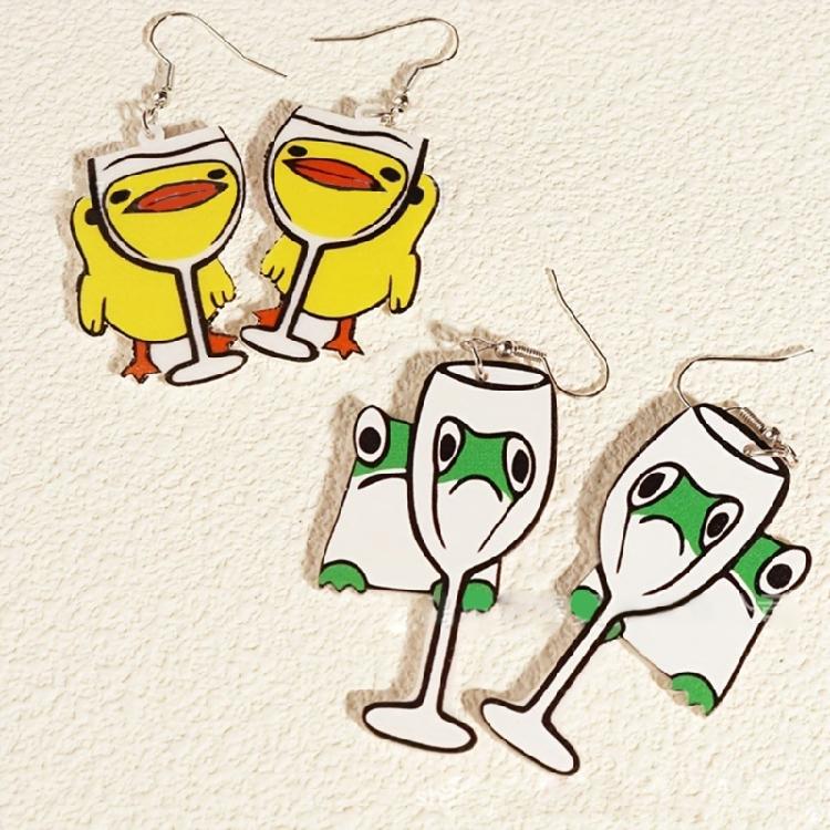 Unique Duck Dangle Earrings Fashionable Alloy Jewelry Duck Ear Pendants Perfect for Birthday and Theme Parties