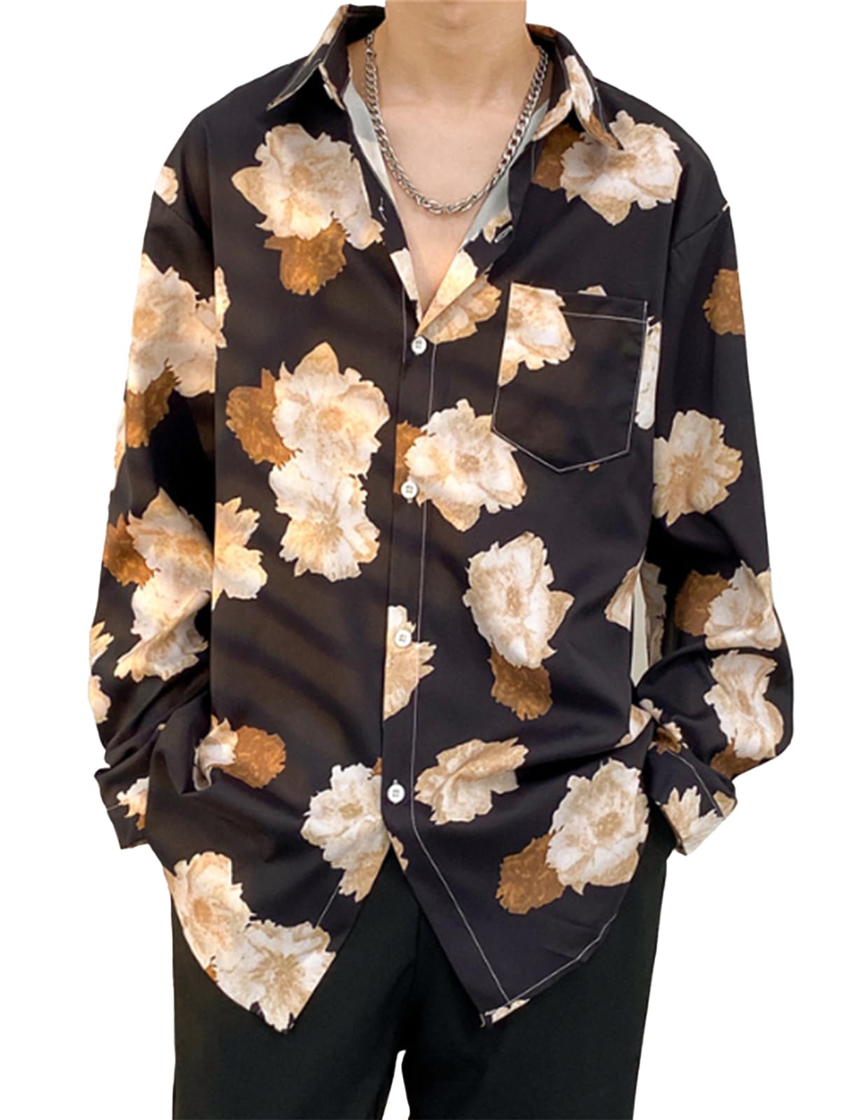 

Unifiss Print featuring and floral Perfect for spring and autumn street this cute and cool shirt offers protection and UV protection for air