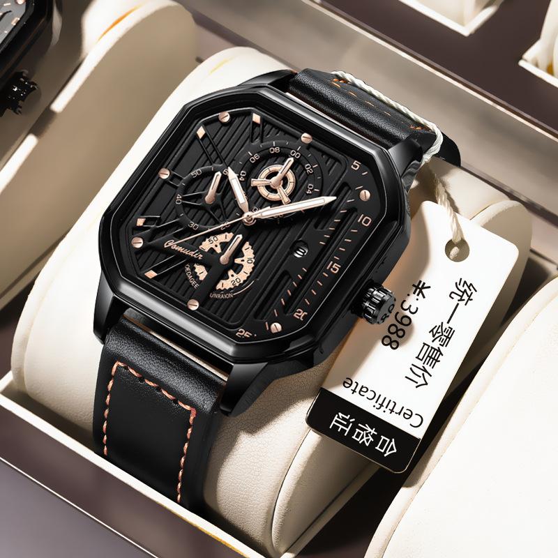 Square Men s Watch Men s Calendar Fashion Quartz Watch