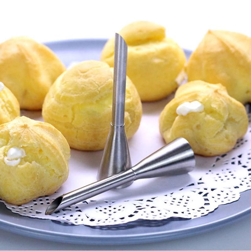 3 Tailles Crème Glaçage Poche à Douille Bouts Acier Inoxydable Cupcake Bouts Injection Seringue Russe Confiserie Pâtisserie Outil