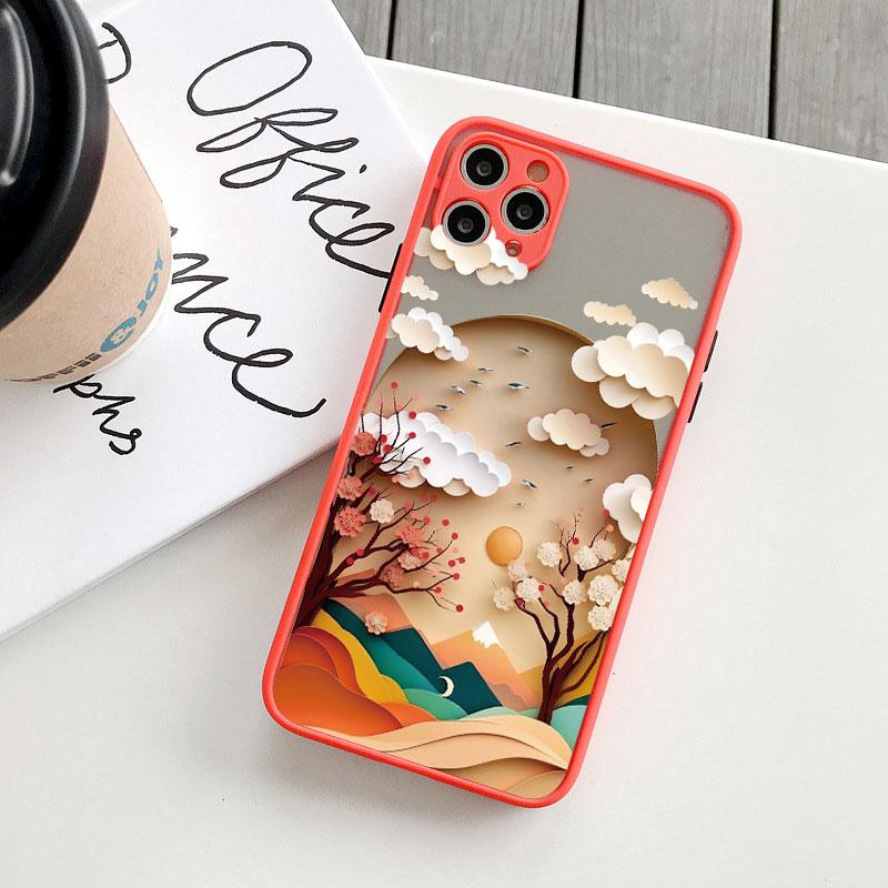 Landscape Printing phone case For iPhone 17 16 15 14 11 12 13 Pro Max Mini 16 Plus XS X XR Creative Mountains Shockproof Cover