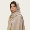 High-Quality Ethnic Style Pressed Wrinkle Square Scarf - Solid Pure Color