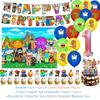 Steal N Catch The Brainrot Birthday Party Decorations Number Balloon Cake Topper Popular Game Background Party Supplies Kid Gift