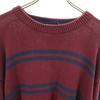 TOMMY HILFIGER 90s Old Border Pattern Long sleeve sweater M Burgundy Men's Used