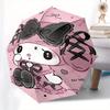My Melody,Bow Automatic Folding Umbrella-Simple 8-Rib Design, Bright Cartoon Pattern, Durable Iron Frame, Suitable For Travel, Outdoor, Beac