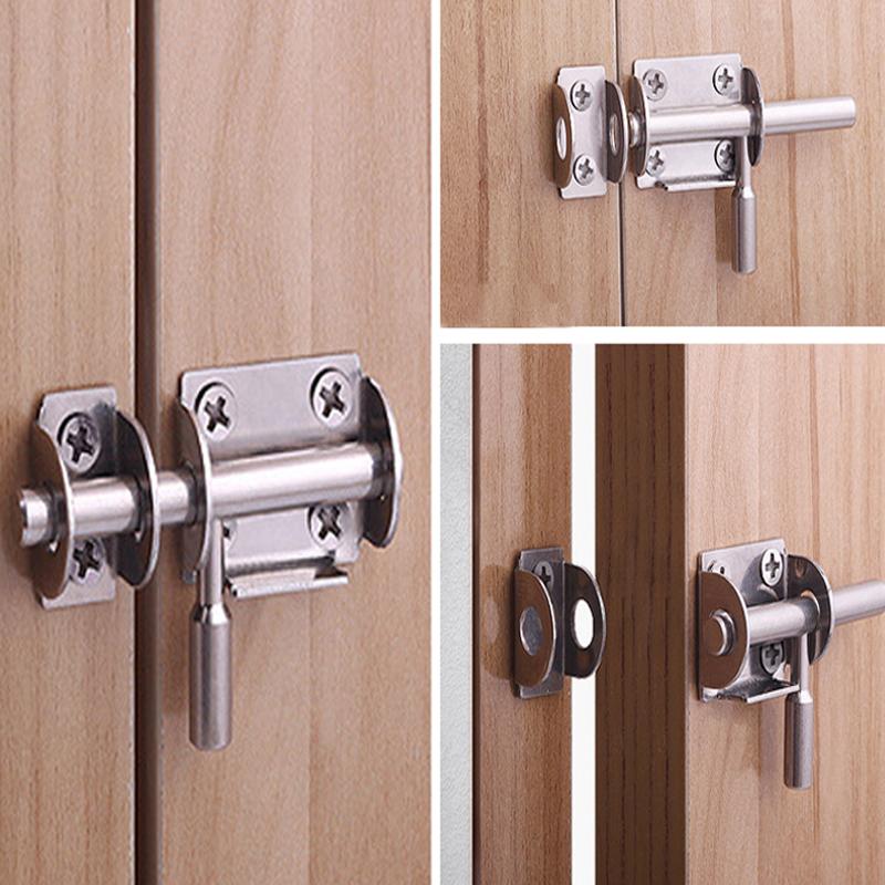 Stainless Steel Door Latch Solid Sliding Bolts Latch Hasp Home Hardware Gate Safety Toilet Door Lock