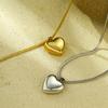 GEMCHIC Women's Heart Shape Stainless Steel Snake Chain Necklace