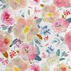 Royal Samt Stoff Polyester Zum Nähen - Motiv Aquarell Blumen 2