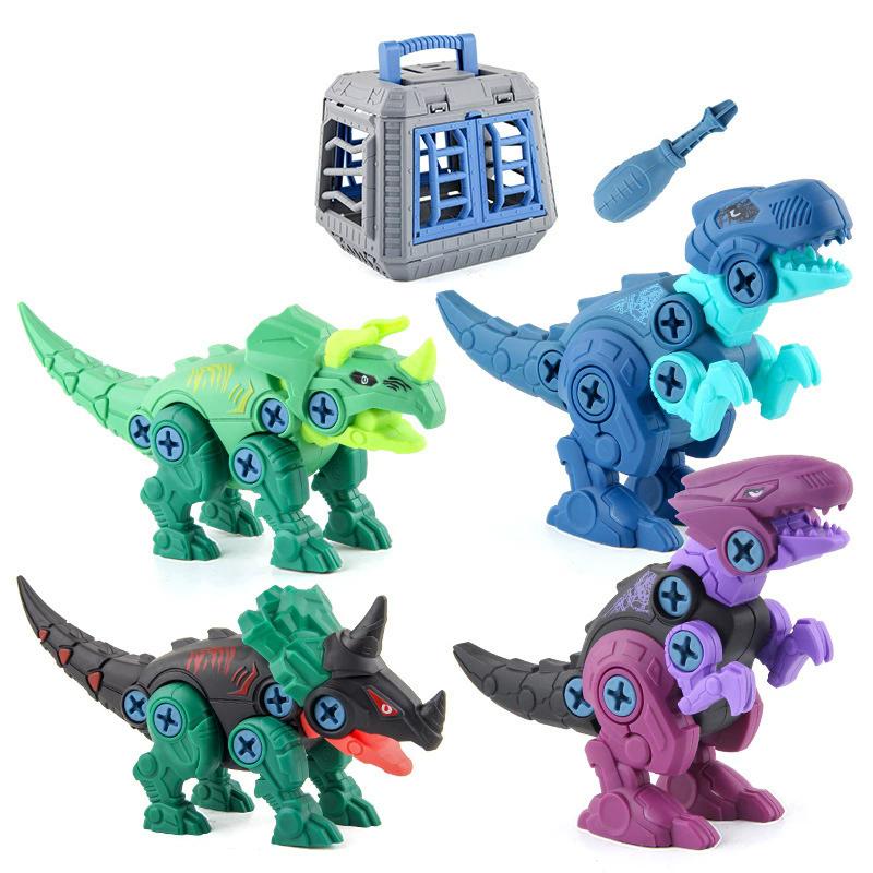 Kids DIY Assembled Dinosaur Building Block Toys Assembly of Tyrannosaurus Rex Building Blocks With Mini Drill Gift