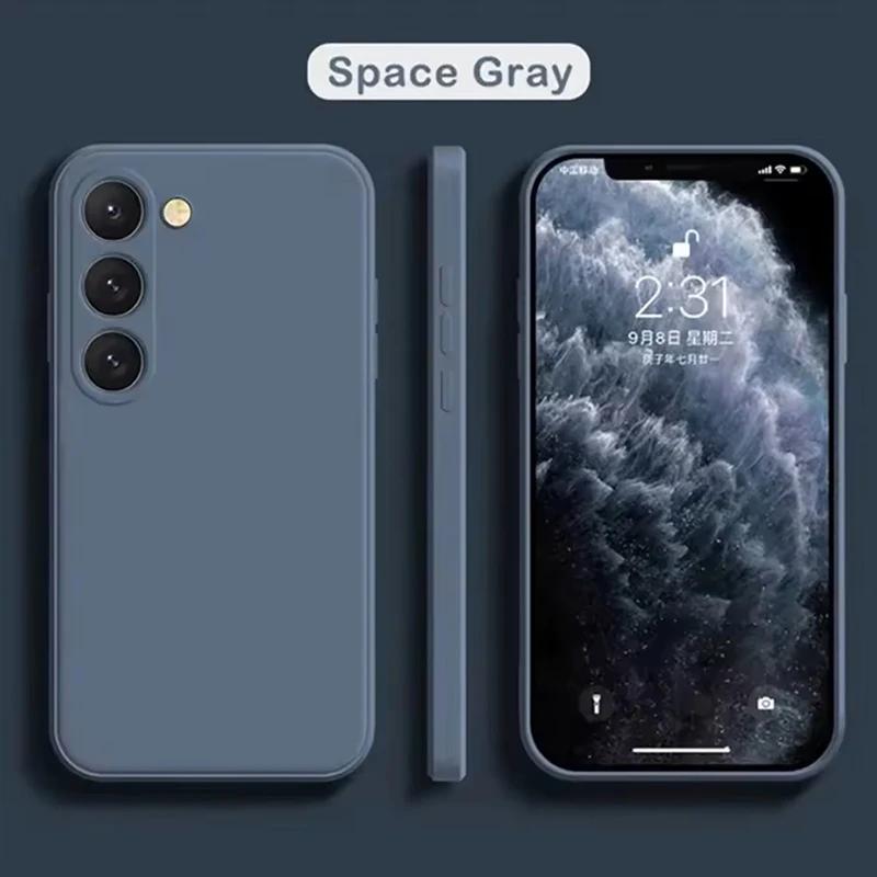 Flüssigsilikon Handyhülle für Samsung Galaxy S21 S22 S23 S24 S25 UItra Plus S23 S24 FE leicht farbenfroh Weiche Rückseite