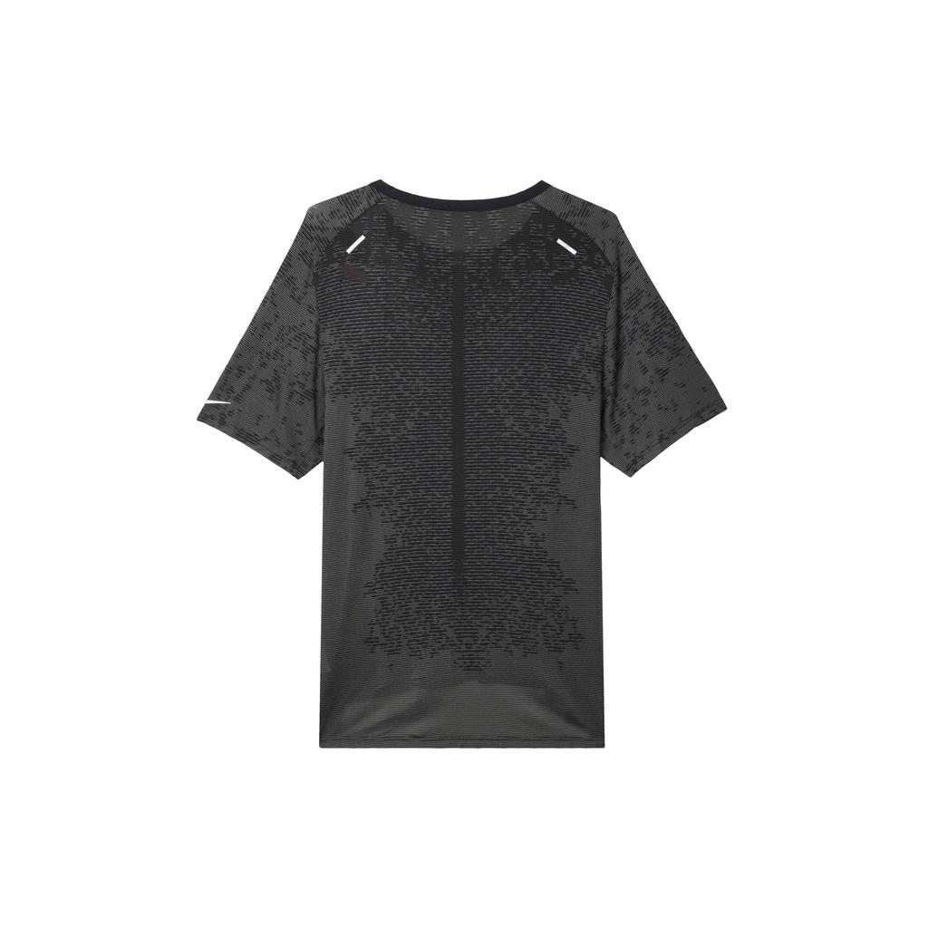 Nike Reflective Print Solid Short Sleeve Running T-Shirt Men Tops Black DM4766-010