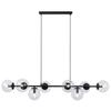 Siena Black Hanging Lamp 8-Flat Clear Lamp E14