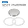 uxcell Aluminum Coffee Pot Parts for Stainless Steel Espresso Maker with 1 Filter and 2 Silicone Gasket Seals 57x49x4.5mm for 4 Cup Mocha Coffee