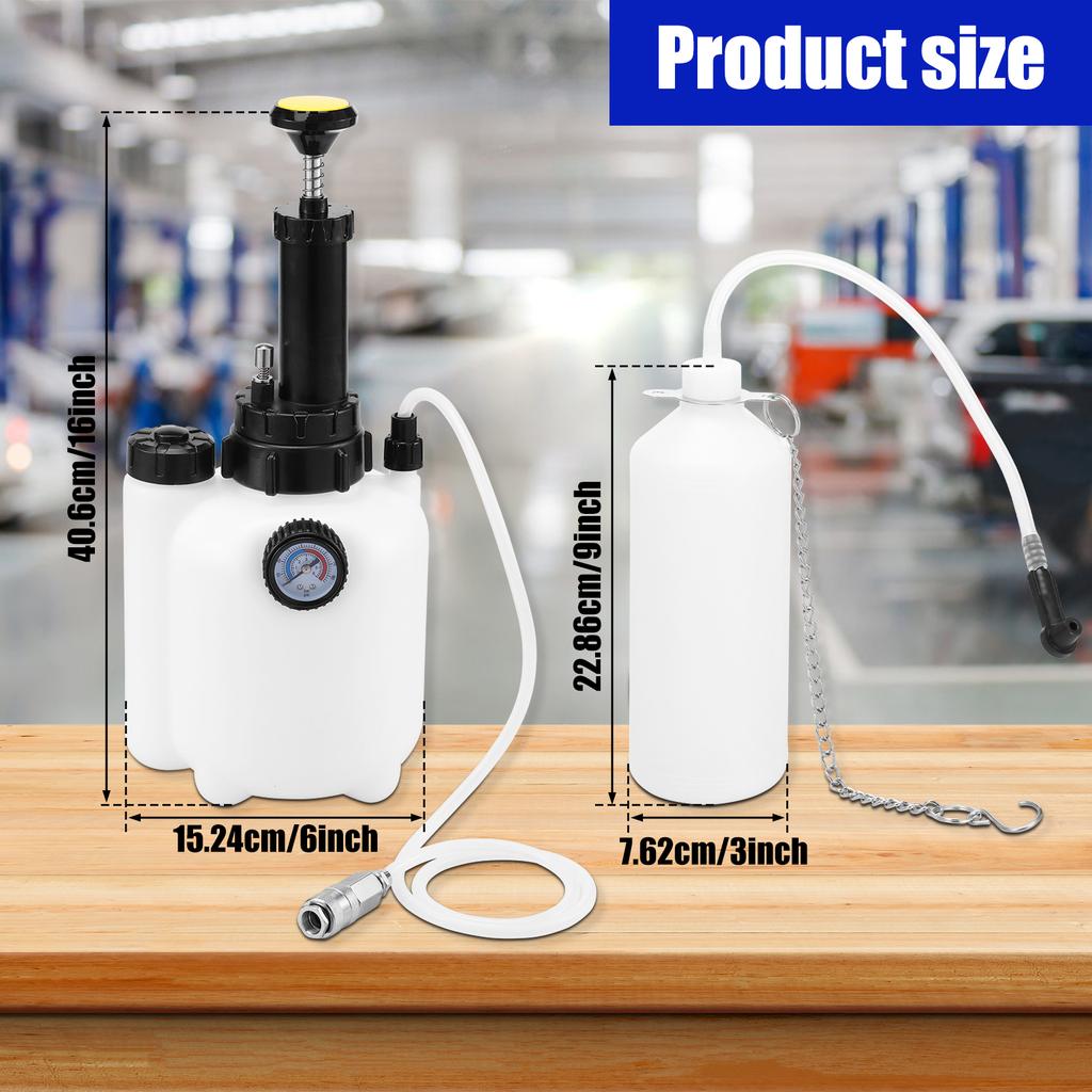3L Manueller Bremsenentlüfter-Satz mit 1L Bremsflüssigkeits-Entlüfterflasche und 4 Hauptzylinderadaptern Werkzeuge für den Bremsflüssigkeitswechsel am Auto