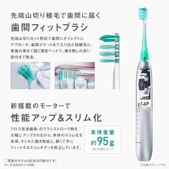 Panasonic Sonic Vibration Toothbrush Doltz W Interdental Fit Brush Charging Stand Black EW-DP38-K