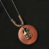 1PC Gift Ethnic Style Necklace Leaves Beaded Pendant Vintage Wooden Dress Long Chain Sweater Necklace Choker Owl