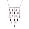 Altesse [P2230] - Collier Argent 'Sissi' rose violet argenté