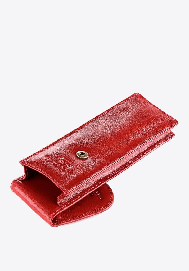 Wittchen Men's Leather Pen Case, Simple Red, Red Genuine Leather